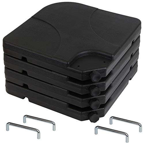 BB Sport Sonnenschirmständer 60 Liter / 80 kg Schirmgewichte 4-teilig für Ampelschirm Bodenkreuz schwarz - befüllbar mit… – Bild 4