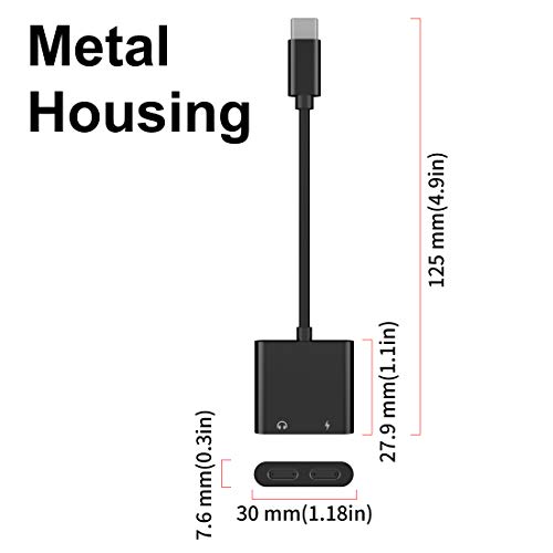 USB C Headphone Adapter,60w Fast Charge,Wingstek Dual TypeC Audio