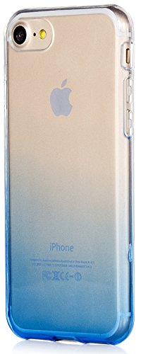 iPhone 7 Case iPhone 8 Case Scratch Resistant Soft TPU Ultra Slim Lightweigh Crystal Clear Transparent Case for Apple iPhone 7 iPhone 8 All Carriers by iSee Case (Gradient Blue)