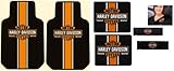 Harley Davidson Classic 4 pc Floor Mat + seat belt sholder pad 1 pair