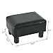 HOMCOM Ottoman Foot Rest, Small Foot Stool with Faux Leather Upholstery, Rectangular Ottoman Footrest with Padded Foam Seat and Plastic Legs, Bright Black