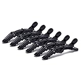 Mokale 6pcs Salon Croc Hair Styling Clips-Sectioning Plastic Alligator Hair Clip For Thick Hair-Non-Slip DIY Accessories Hairgrip for Women and Girls (Black)