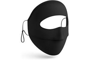 KUKASEN UPF 50+ Full Face Sun Mask – Ice Silk Cooling & Breathable, Adjustable Ear Loops, Reusable UV Face Cover for Women