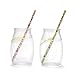 175ct Floral Paper Straws Drinking Disposable Assorted Colors for Wedding Birthday Party Events and Crafts 7 3/4''