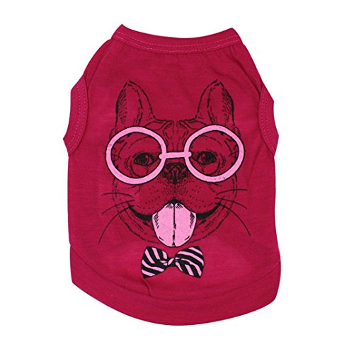 image for Wakeu Pet Supplies Small Dog Clothes,Wakeu Dog Glasses Pattern T-shirt