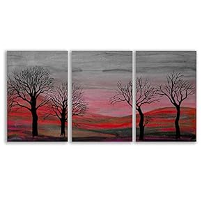 Canvas Wall Art Abstract Cloud Tree Pictures Home Wall Decorations for Bedroom Living Room Oil Paintings Canvas Prints Framed - 16"x24" x 3 Panels