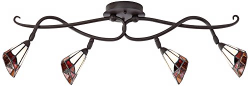 Pro Track Tiffany Glass Scroll Ceiling Track Light