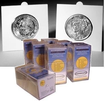 50 SuperSafe Self Sealing Cardboard 2x2 Coin Flips: Susan B Anthony/Sacagawea/Presidential Dollars