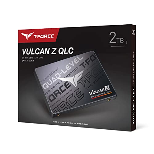 TEAMGROUP T-Force Vulcan Z 2TB SLC Cache 3D NAND QLC 2.5 Inch SATA III Internal Solid State Drive SSD (R/W Speed up to 550/470 MB/s) T253TY002T0C101