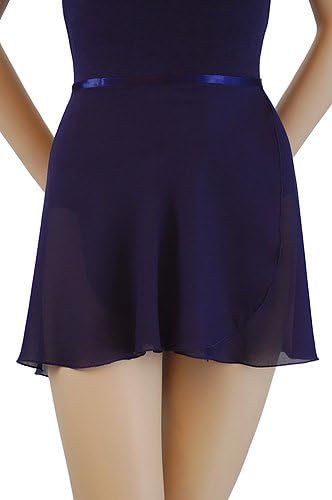Trienawear Women's 14 Inch Georgette Wrap Dance Skirt TR300S with Ribbon Waist Tie Red M/L