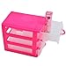 Haoun 3-Tier Desktop Organizer Drawer Units Storage Box A4 Paper File Cabinet (Pink-Small)