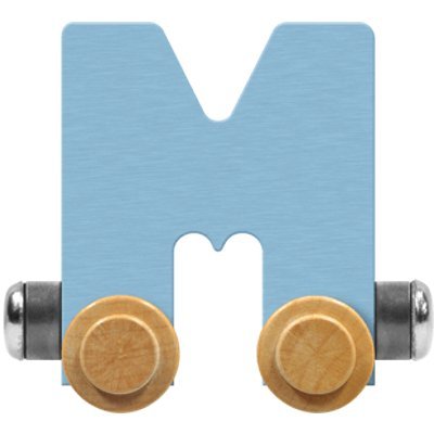 NameTrain Pastel Letter Car M - Made in USA (Blue)