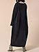 Mordenmiss Women's Long Sleeve Baggy Solid Denim Dress Black,One Size