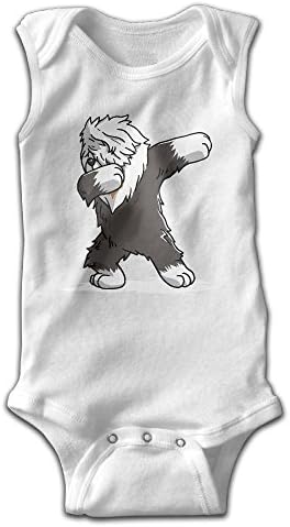 WACEREABLE Funny Dabbing Old English Sheepdog Dog For Newborn To 24 Months Unisex Baby Onesies Outfits WhiteNewborn