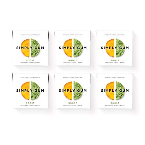 Simply Gum Natural Chewing Gum Boost with Lemongrass and Turmeric