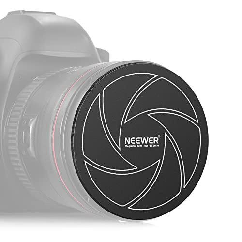 NEEWER 52mm Magnetic Aluminum Lens Cap with 52mm Thread, Compatible with NEEWER K&F Kase 52mm Magnetic Lens Filters and 52mm Camera Lens