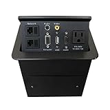 ZESHAN Hidden Pop Up Outlet with Power, VGA, HDMI, USB and 3.5Audio for Conference Table