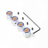 iDoood Anti-theft Car Wheel Tire Valve Stem Cap Universal With Tool (Logo:Superman)