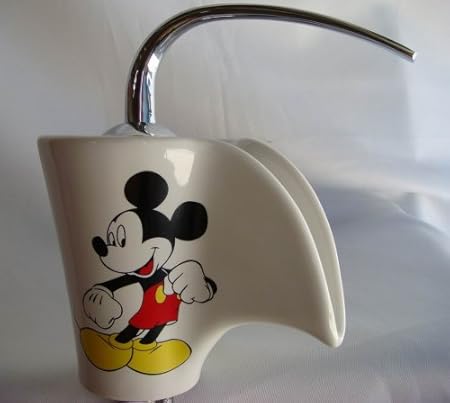 Mickey Mouse Vessel Sink Filler Glass Chrome Faucet G4 Touch On