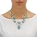 PalmBeach Silvertone Cultured Freshwater Pearl and Genuine Green Turquoise Necklace and Earring Set, 17 inches plus extension