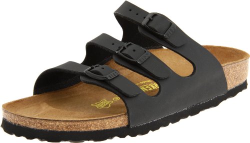 Birkenstock Women's Florida Soft Footbed Birko-Flor  Black Sandals - 37 N EU / 6-6.5 2A(N) US