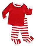 Holiday Red and White Striped Baby and Toddler Pajama Set-Plain