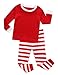 Holiday Red and White Striped Baby and Toddler Pajama Set-Plain