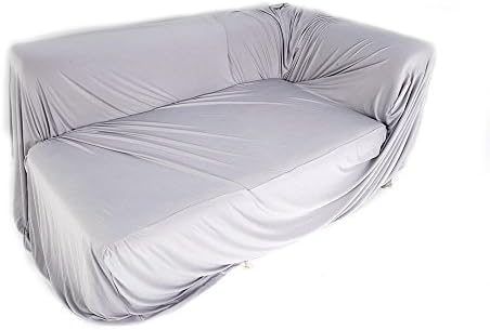 New 2 Pcs L-Shape 3+3 Seats Design Soft Spandex 3 Seats 3 Seats L-shaped High Elasticity Sofa Covers Futon Slipcovers Gray