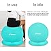 Trideer Ball Chair, Exercise Stability Yoga Ball with Base for Home and Office Desk, Ball Seat, Flexible Seating with Ring & Pump, Improves Balance, Back Pain, Core Strength & Posture（Ball with Ring