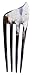 Marycrafts Black Artful Carved Buffalo Horn 4 Prongs Hair Fork, Hair Comb, Hair Pin, Hairpin, Hair Accessory, Hair Toy Handmade 5.6"