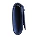 Jubileens Womens Elegant Pleated Satin Crystal Fashion Clutch Evening Bag Purse (Navy blue)
