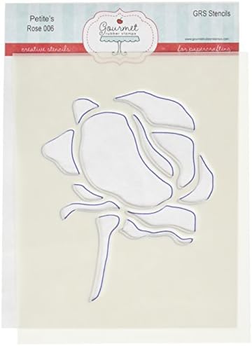 Gourmet Rubber Stamps Rose with Stem Petite Stencils, 4.25 by 6.5"