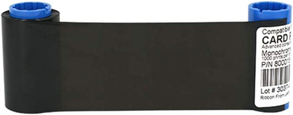New 800015-101 Black Ribbon Compatible for Zebra P300 P310 P320i P330i P400C P420 P430i P500C P520C P520 P600C Card Printers 1000 Prints Monochrome