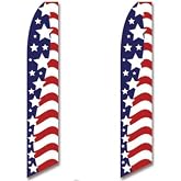 2 (two) Pack Tall Swooper Flags USA America American Stars Stripes