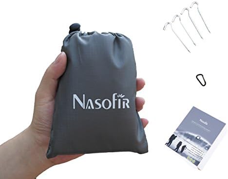 Pocket Blanket,Travel Blanket,Waterproof Outdoor Blanket,Picnic Blanket,55''X 67'',Raincoat Function,Ultra Waterproof &amp;Lightweight, with Carabiner, 4 Metal Stakes &amp; Pouch, For Hiking, Camping, Picnic