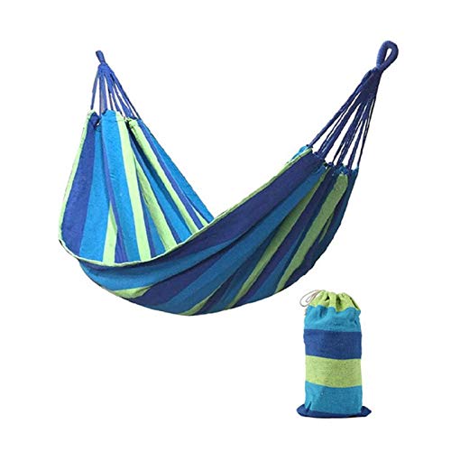 MHBY Hängematte, 280 * 80mm 2 Personen gestreifte Hängematte Outdoor-Freizeitbett Dicke Leinwand Hängematte… – Bild 4