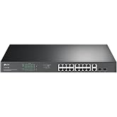 TP-Link TL-SG1218MP, 16 Port Gigabit PoE Switch | 16 PoE+ Ports 250W, w/ 2 Uplink Gigabit Ports + 2 Combo SFP Slots Plug &amp; Play Sturdy Metal Rack- mountable