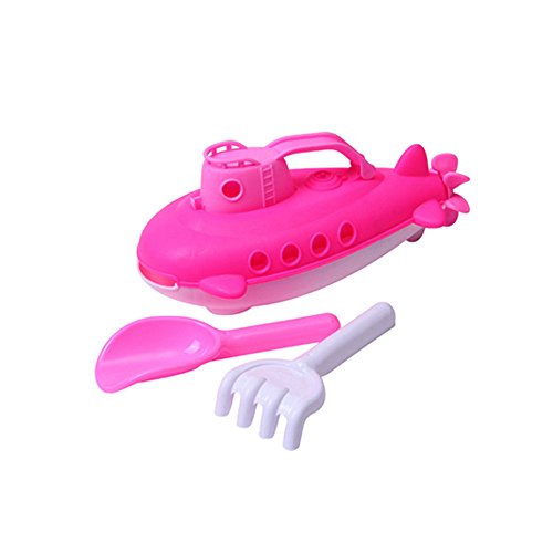 Gbell  Beach Toys for Toddlers, Submarine Watercraft with Spinning Rear Propeller Summer Bath Toy Beach Kettle Boat, Outdoor Water Spraying Tool Funny Gadgets Novelty Toys for Kids Boys Girls (Pink)