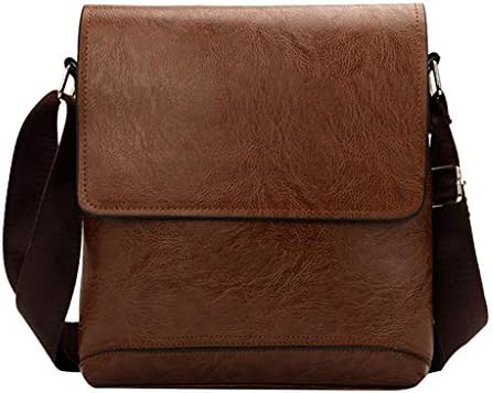 Mens Business Diagonal Cross Bag Briefcase Solid Color Classic Shoulder Bag AfterSo