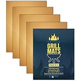 Kraftex Copper Grill Mats 4 Large Pack. Copper Grill Mats Non Stick for BBQs, Ovens & Baking. Grilling Mats for Gas Grill, Charcoal or Electric. Non Stick Heat Resistant Grilling Accessories.