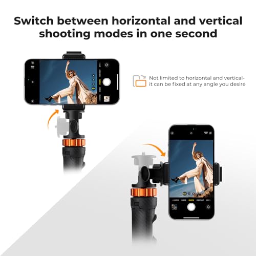 K&F Concept 69" Extendable Phone Tripod, Light Stand for DJI Pokect 4/3 | for GoPro for Insta360 X5X4 for DJI OSMO Pokect 4/3, Light, Projectors, Remote Control, 1/4" Screw, Light Stand,MS24