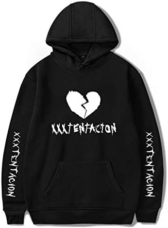 Fashion Unisex Xxxtentacion Hoodie Hip Hop Sad Broken Heart Top Cool Rap Graphic Sweatshirt for Men Women and Teen