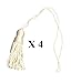 4-Pack Roller Window Shade Cream Hourglass Tassel & Button Set