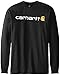 Carhartt Men's Big & Tall Signature Logo Midweight Jersey Long Sleeve T-Shirt,Black,XXX-Large Tall