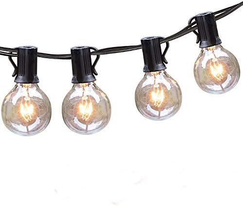 Lalapao Globle String Lights 50Ft G40 Industrial Decor Outside Patio Lights UL Listed Dealing with Lights with 55 Clear Bulbs Waterproof for Indoor Cafe Porch Bistro Backyard Yard Vacation Occasion Decor