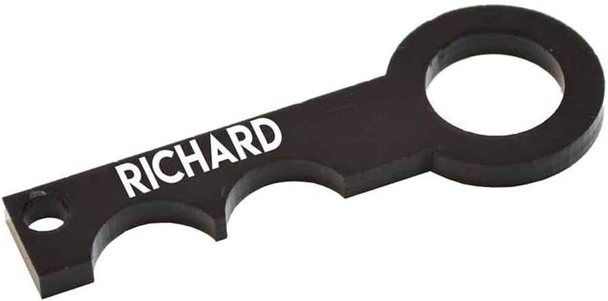 Personalised Door Opener Without Hands Free Touching Hook Key Ring Tool Zero Contact Gadget Engraved/Hygienic Handle/Dad/Family/Safe/Small/One Hand/9 x 3 x 0.5 Centimetre