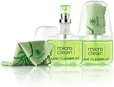 Glasses Cleaner with Microfiber Cloth, Travel Lens Cleaning Kit, Pack of 2 Sprays (Pocket Size 0.7 Fl. Oz.) Ammonia & Alcohol Free, Lightly Scented, Biodegradable Made in Europe (Apple - Apple)