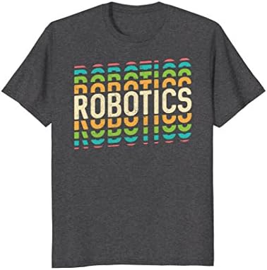 Mens Retro Robotics Lover T-Shirt : Cool Robot Megatronics Art Large Dark Heather