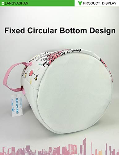 LANGYASHAN Storage Bin，Canvas Fabric Collapsible Organizer Basket for Laundry Hamper,Toy Bins,Gift Baskets, Bedroom, Clothes,Baby Nursery (Cake) - Thumbnail 4