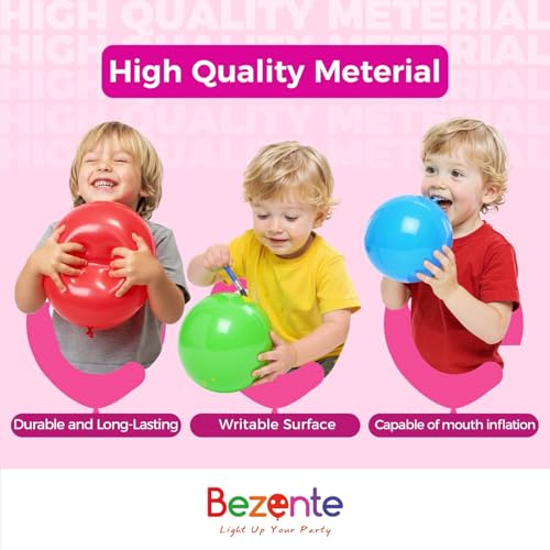 Bezente White Balloons Latex Party Balloons, 100 Pack 12 inch Round Helium Balloons for Graduation Retirement Wedding Birthday Engagement Bridal Shower Party Backdrop Decorations